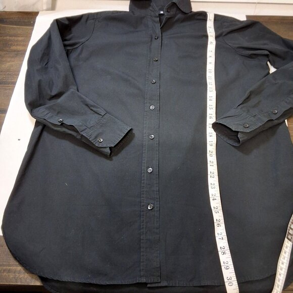 Jarbo Womens Long Sleeve Black Button-Up Tunic Shirt Euro 40 US 8 Minimalist - Picture 6 of 7